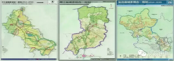 重要控制线规划图(中江县—左;南江县—中;盐边县—右)图片